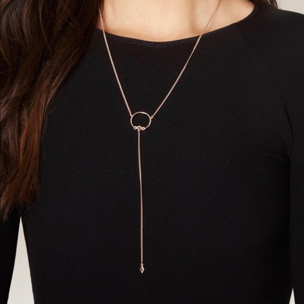 Luv Aj FULL BLOOM LARIAT NECKLACE (ROSE GOLD)